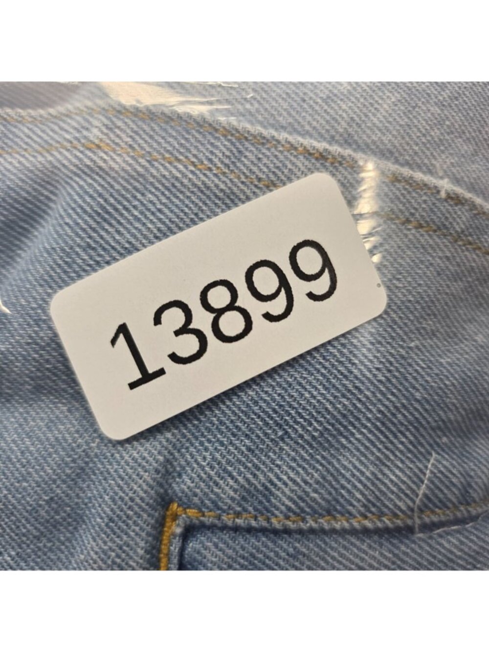 Womens Between Us Pearl Embellished Distressed Blue Denim Jacket 100% Cotton M - Picture 9 of 9